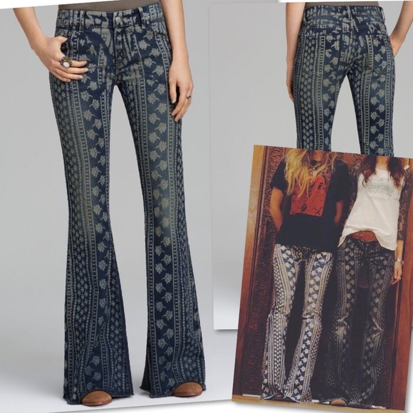 Free People Denim - FREE PEOPLE DENIM BALI WIDE FLARE BLUE JEANS SZ 26